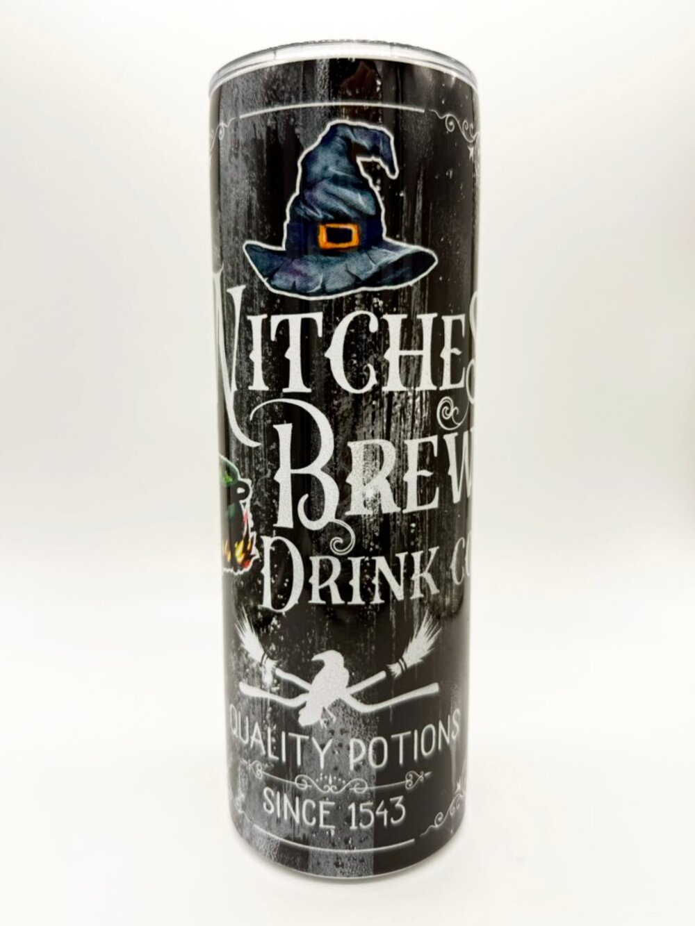 Witches Brew Drink Co. Halloween Spooky Black Cup Mug Coffee Skinny Tumbler 20oz
